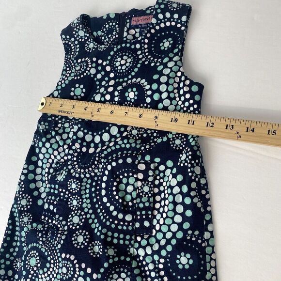 Vineyard Vines Dress Girls Size 5 Blue and Green Sleeveless Lined Summer Preppy - Picture 5 of 12